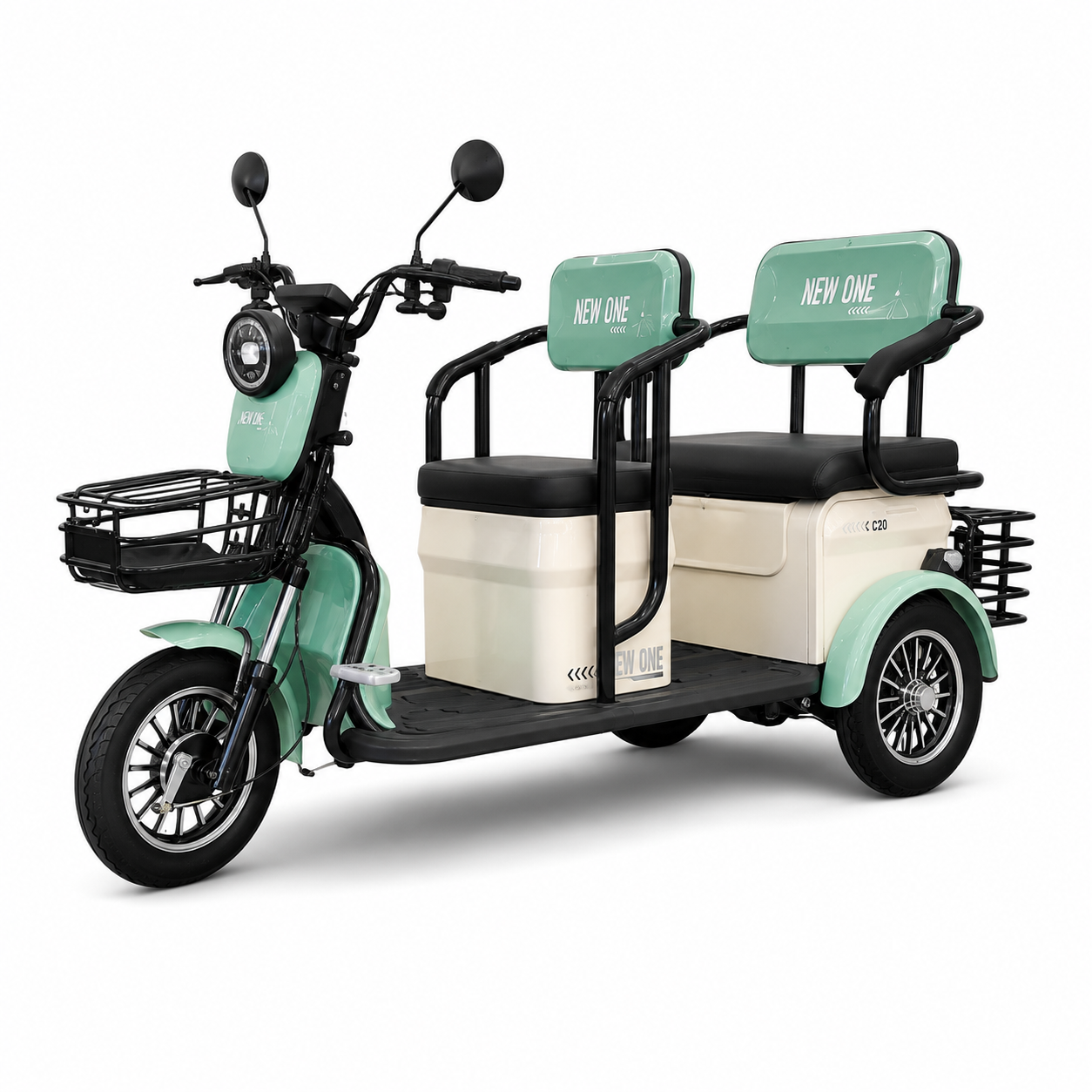 Tricicletă electrică NEW ONE C20 Verde/Bej 1000W, 60V/20Ah